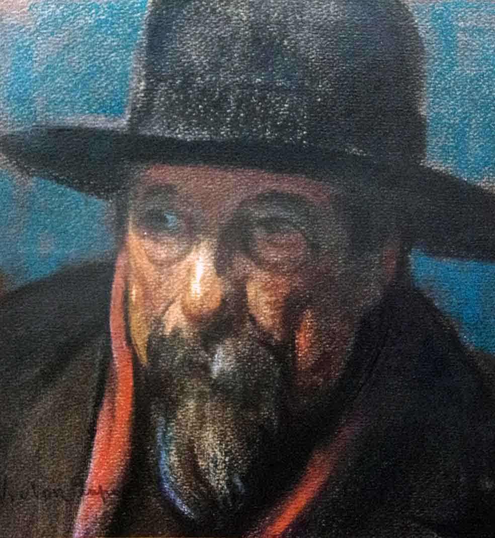 "Portrait de Paul Signac", fusain (23cm x 23cm), 1925, collection Yann Gobert-Sergent.